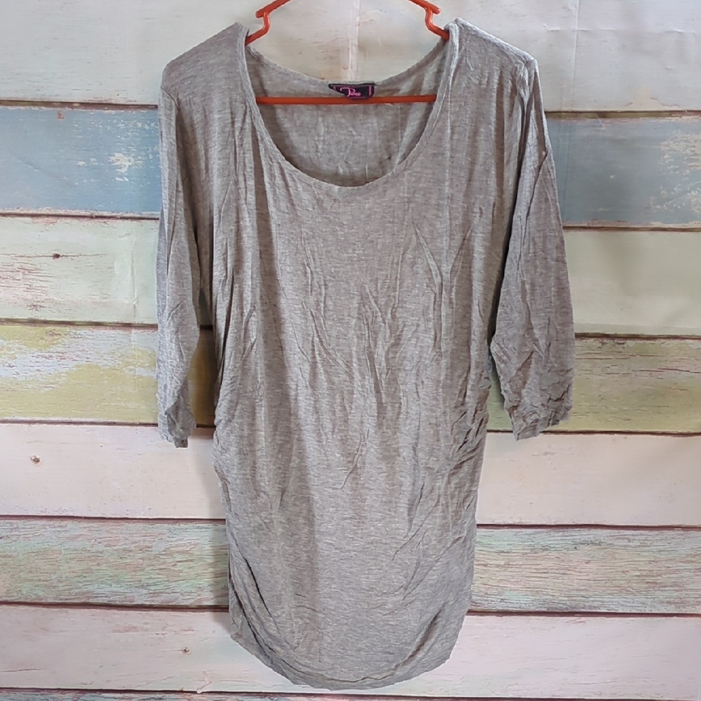 Casual Scoop Neck Women’s Top - Light Gray